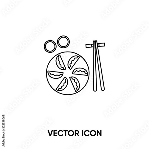 Dumpling vector icon . Modern, simple flat vector illustration for website or mobile app. Jiaozi or ravioli symbol, logo illustration. Pixel perfect vector graphics	