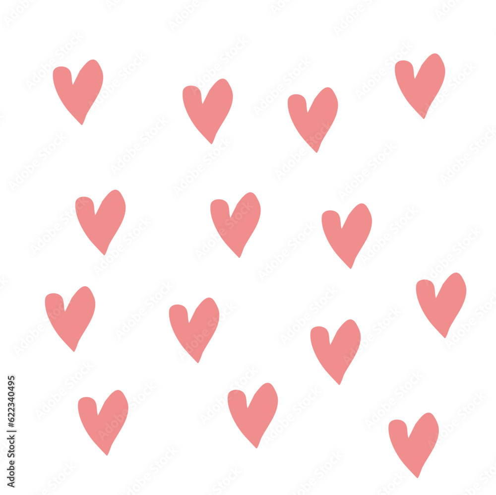 Valentine’s Day Rain Of Hearts Illustration