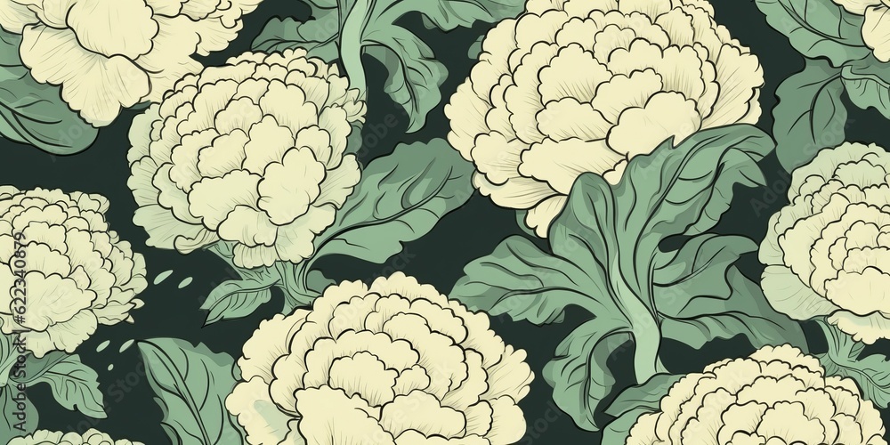 Fresh Organic Cauliflower Vegetable Cartoon Horizontal Background Illustration. Healthy Vegetarian Diet. Ai Generated Drawning Background Illustration with Delicious Juicy Cauliflower Vegetable. Fresh Organic Cauliflower Vegetable Cartoon Horizontal Background Illustration. Healthy Vegetarian Diet. Ai Generated Drawning Background Illustration with Delicious Juicy Cauliflower Vegetable.