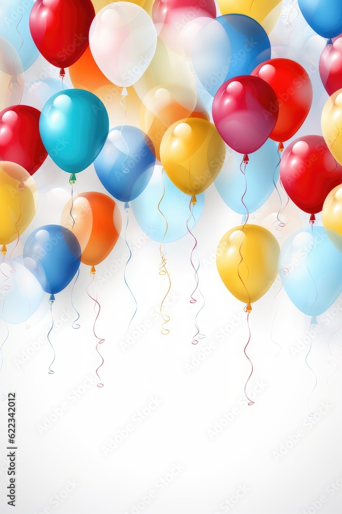 Balloons in white background, AI generated Image Balloons in white background, AI generated Image