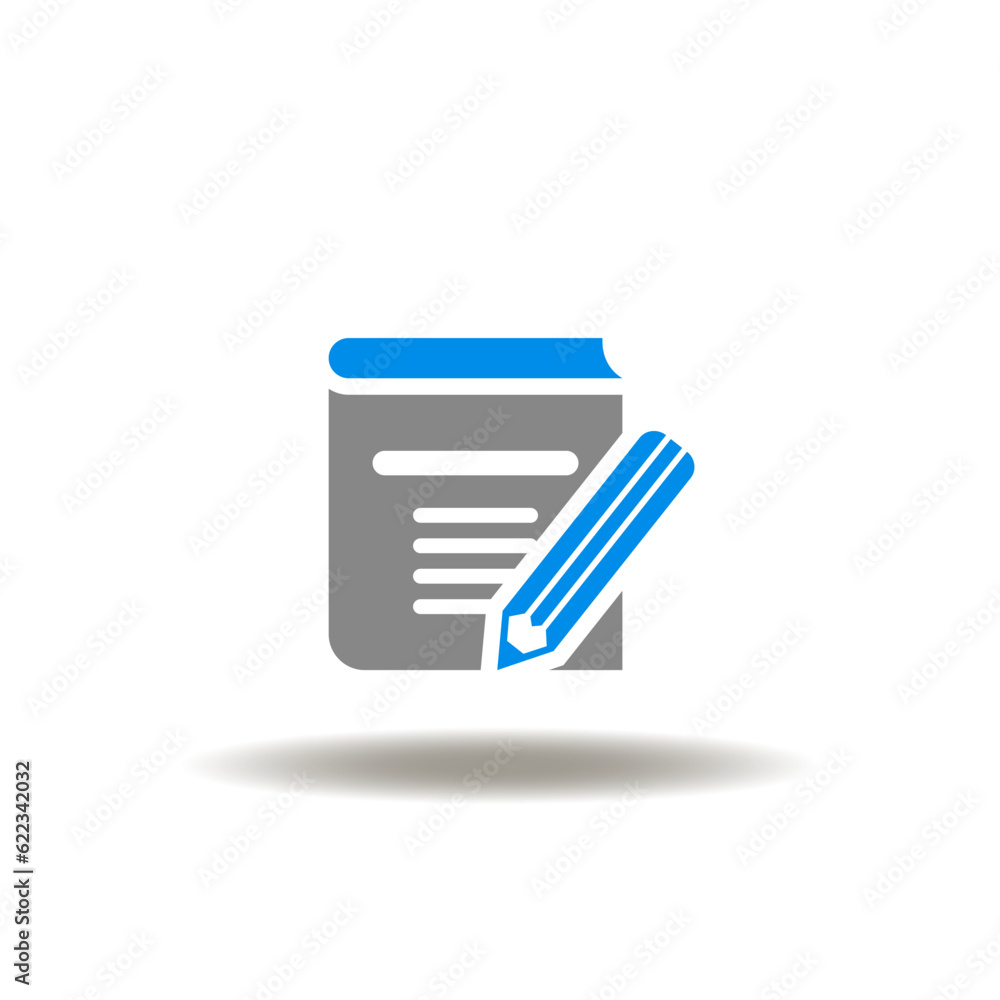 Vector illustration of book and pencil. Symbol of education. Icon of art. Vector illustration of book and pencil. Symbol of education. Icon of art.