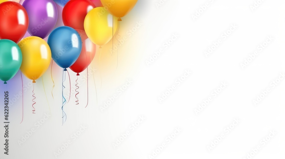 Balloons in white background, AI generated Image Balloons in white background, AI generated Image