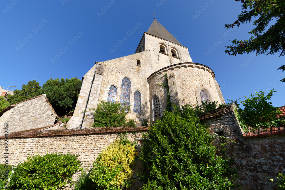  Church of Yèvre-Le-Châtel village in Centre-Val-De-Loire region