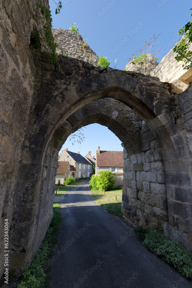 Street of Yèvre-Le-Châtel old village in Centre-Val-De-Loire region