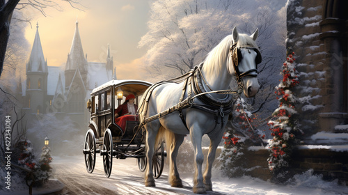 horse and carriage in winter