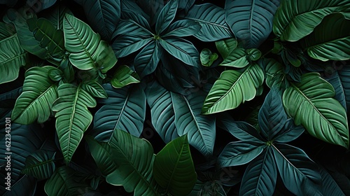 Wallpaper Mural Tropical green leaves background, AI generated Image Torontodigital.ca
