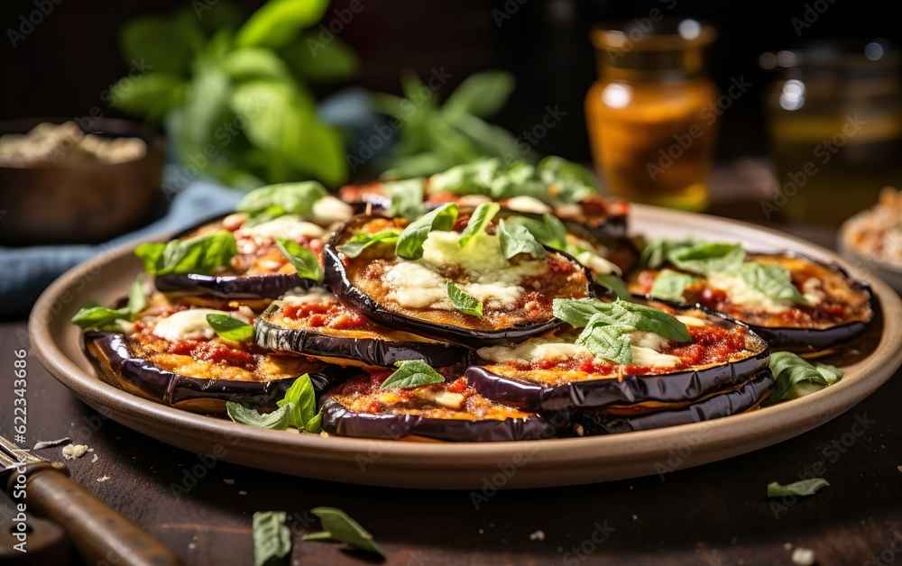Fried eggplant dish created with Generative AI technology