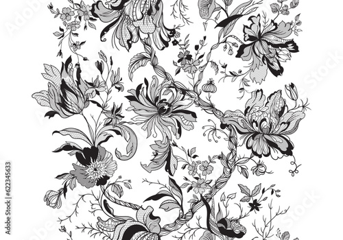 lace floral seamless pattern. Chintz