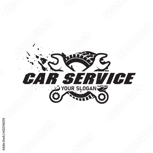Car service logo in offroad graphic design template vector