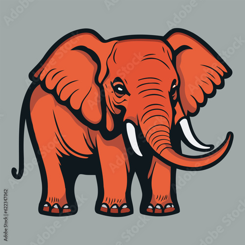 A beautiful elephant vector art illustration