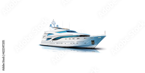 luxury yacht isolated on white