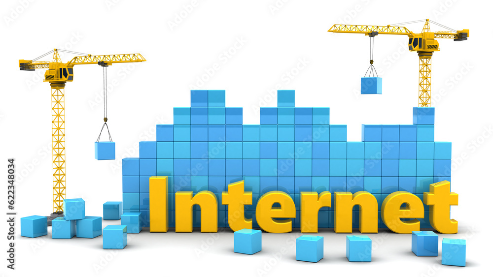 Obraz premium abstract 3d illustration of internet development concept