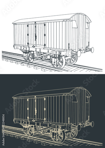 Goods wagon illustrations