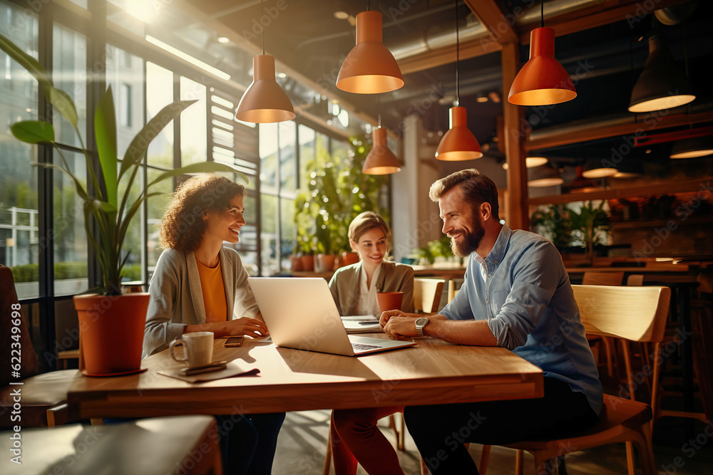 Young people working in a coworking space Young people working in a coworking space