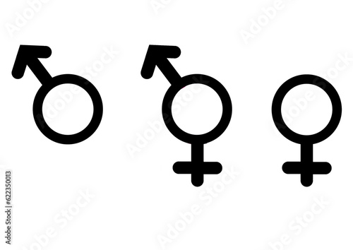 set of gender symbols including neutral icon.
