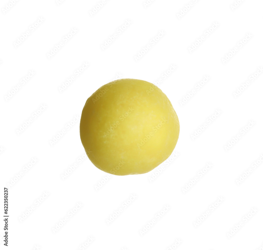 One round pill on white background. Medicinal treatment One round pill on white background. Medicinal treatment