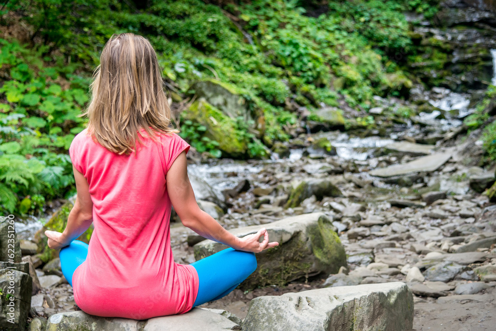 serenity and yoga practicing in the forest serenity and yoga practicing in the forest