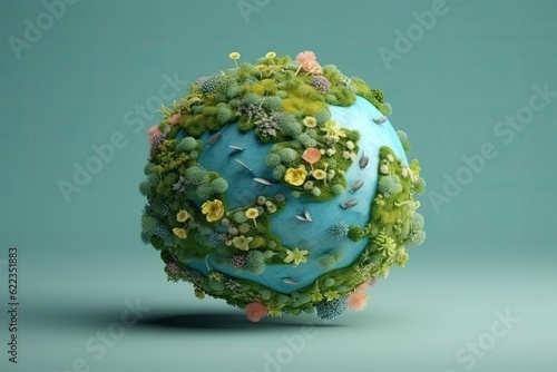 World environment and earth day concept with globe nature. AI Generative