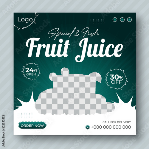 Fruit Juice Social Media Post design Template For Your Business