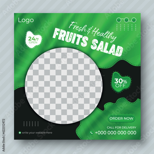 Fruit Salad Social Media Post design Template For Your Business