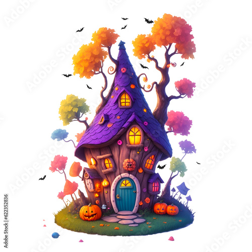 Cute Halloween Fairy Houses PNG