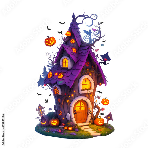 Cute Halloween Fairy Houses PNG