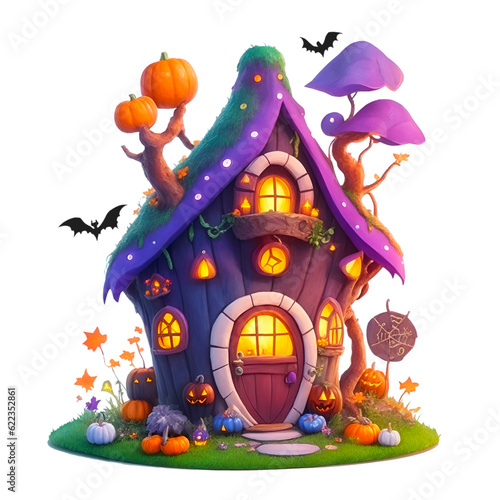 Cute Halloween Fairy Houses PNG
