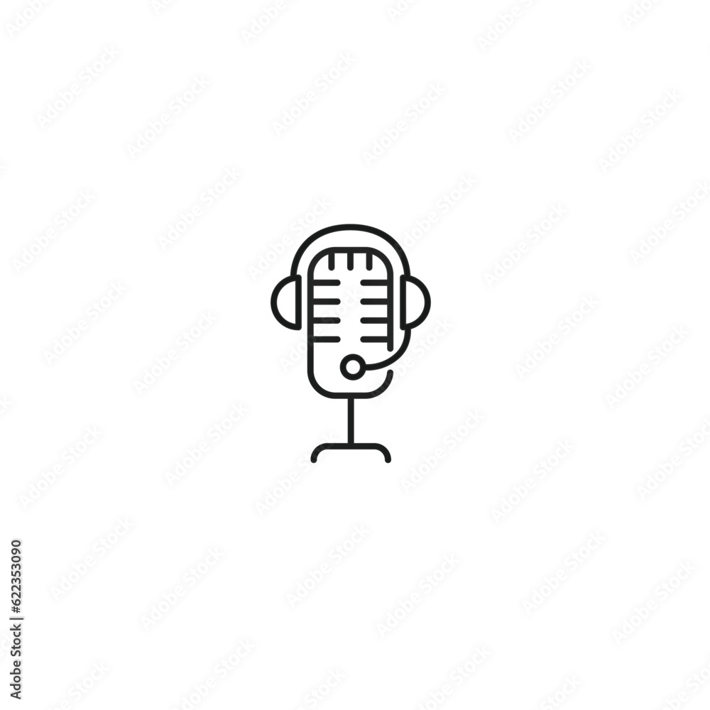 mic sign and logo on white background mic sign and logo on white background