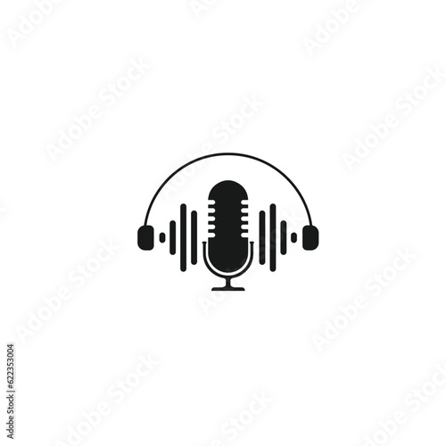 mic sign and logo on white background 