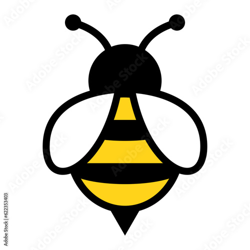 Vector bee icon, simple illustration.