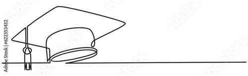 Graduation cap line art illustration