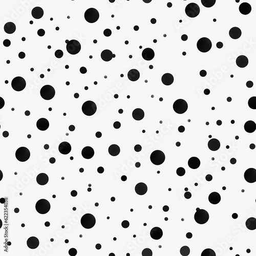 black and white dots seamless pattern, generative Ai 