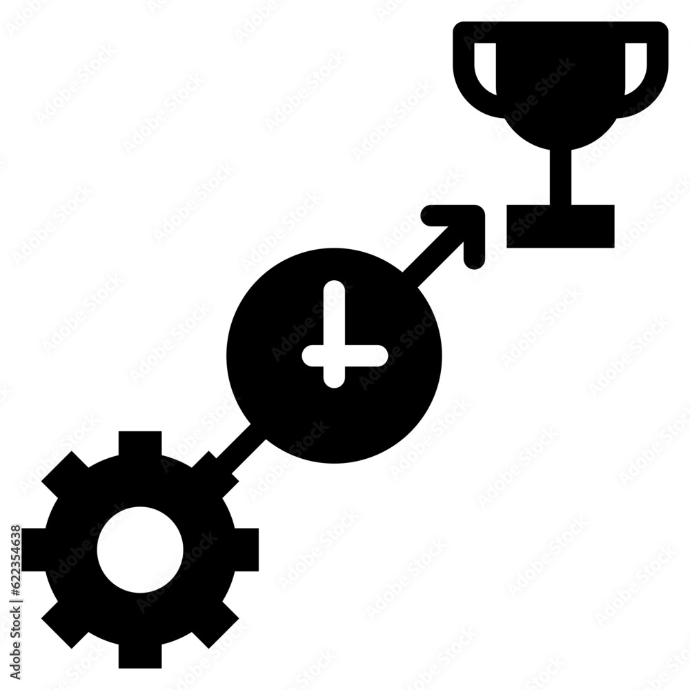 work steps planing time success solid glyph work steps planing time success solid glyph