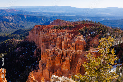 View from Rainbow Point in Bryce Canyon National Park in Utah during spring. 