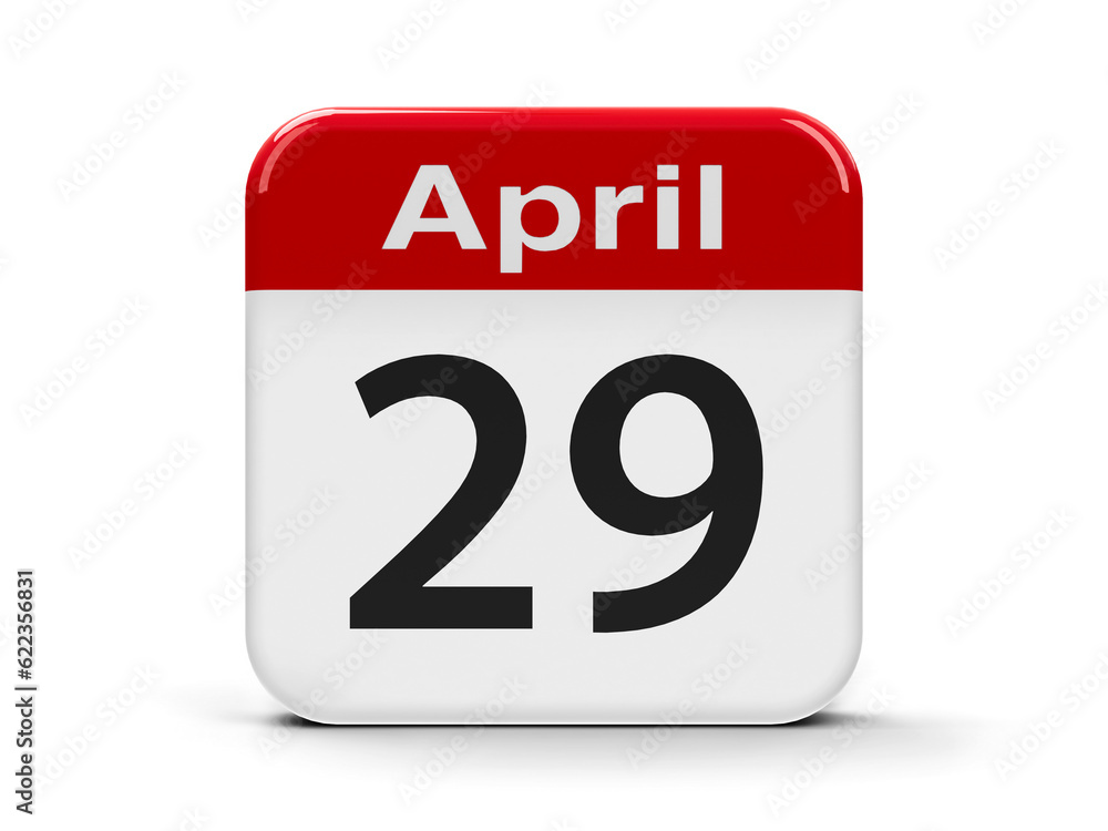 Calendar web button - The Twenty Ninth of April - International (World) Dance Day, three-dimensional rendering Calendar web button - The Twenty Ninth of April - International (World) Dance Day, three-dimensional rendering