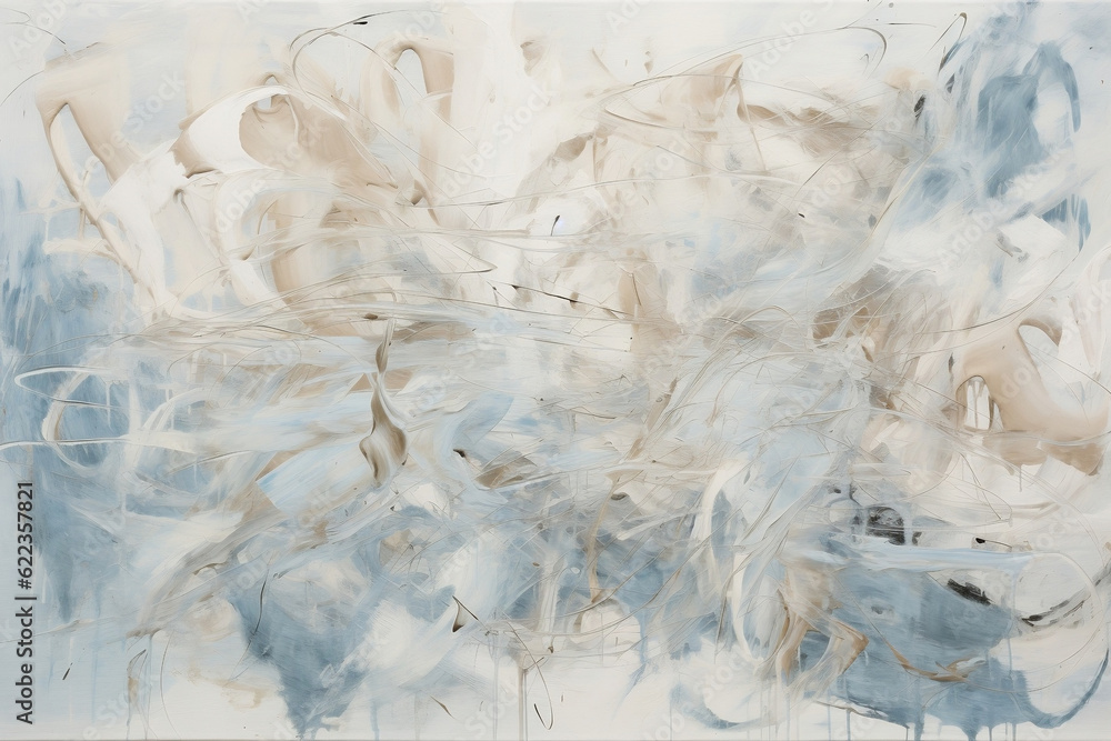 Abstract white and natural blue color oil paint texture background ...