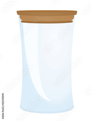 Empty glass container. vector illustration