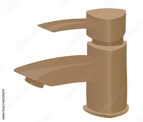Brown water faucet. vector illustration