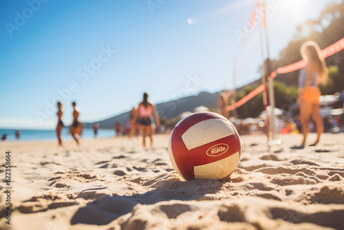 summer vacation volleyball ball ai generated art  photo