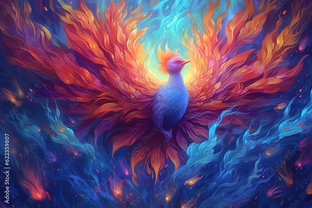 Obraz premium A painting of mythological bird, created with Generative Ai Technology