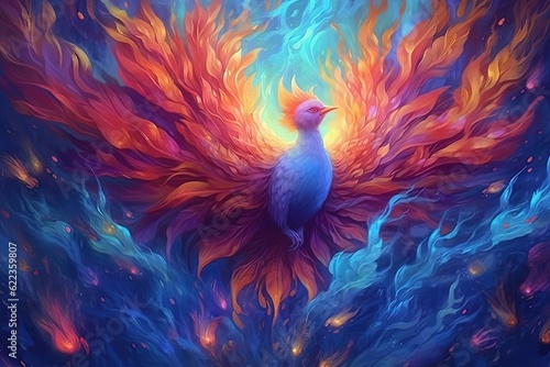 A painting of mythological bird, created with Generative Ai Technology © pham