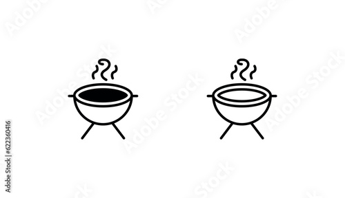 Grill icon design with white background stock illustration