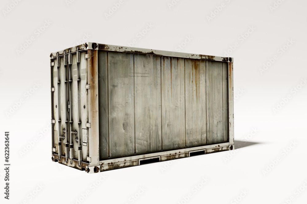 3d illustration of a rusty container isolated on white background 3d illustration of a rusty container isolated on white background