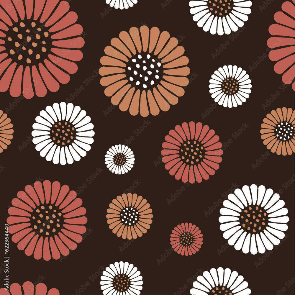 seamless vector pattern with the image of flowers seamless vector pattern with the image of flowers