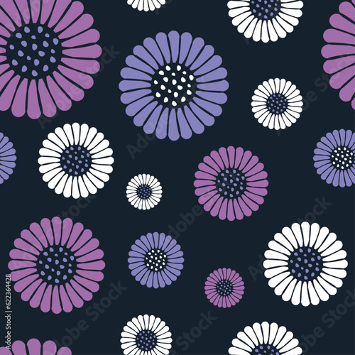 seamless vector pattern with the image of flowers