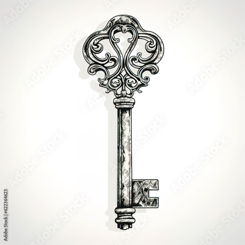 Vintage key illustration 