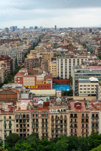 Beautiful shot of the buildings in Barcelona, Spain