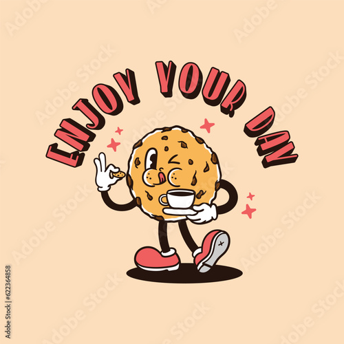 cute cookies vintage mascot character