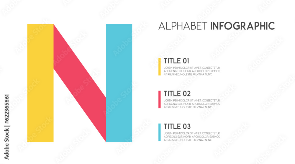 Graph Letter N Letter N vector alphabet and other elements for infographics Stock ...
