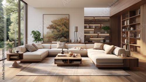 Wallpaper Mural modern living room, ai generative Torontodigital.ca